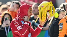 Lewis Hamilton saat meraih Kualifikasi Sprint Race F1 GP China 2025. (Hector RETAMAL/AFP)