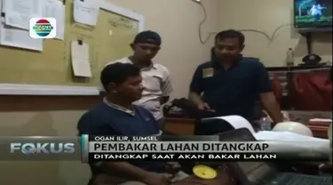 Pelaku pembakaran lahan di Desa Arisan Jaya, Ogan Ilir, Sumatera Selatan, berhasil ditangkap petugas.