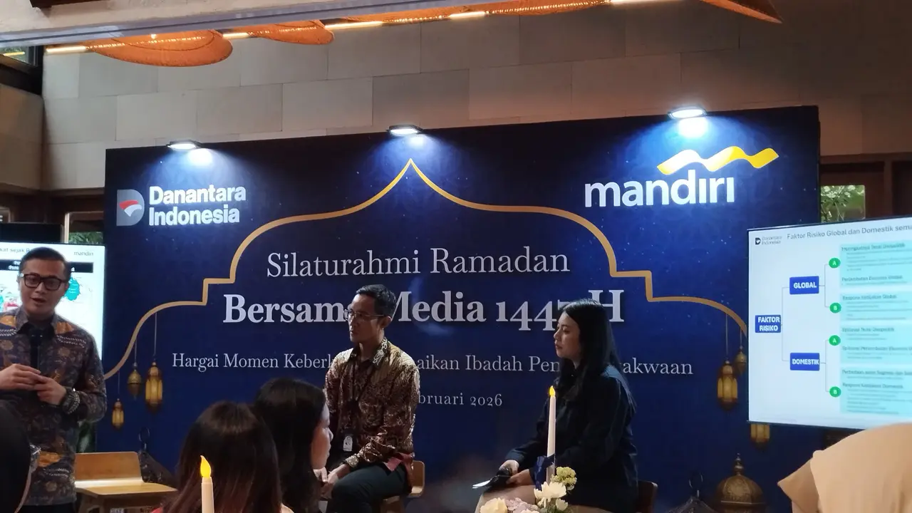 Chief Economist Bank Mandiri, Andry Asmoro dalam acara Silaturahmi dengan Media, Rabu (25/2/2026). (Liputan6.com/Gagas)