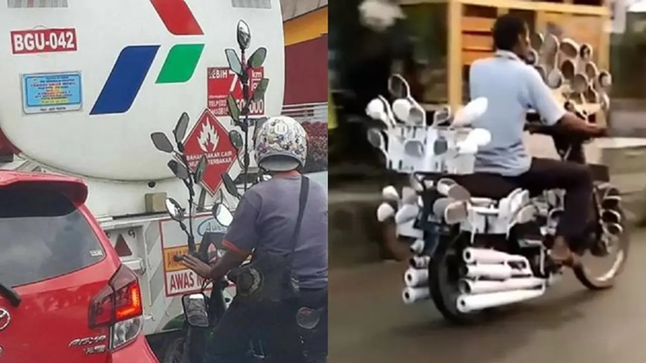 6 Modifikasi Spion Motor Lebih dari Dua Ini Kelewat Unik, Bikin Tepuk Jidat