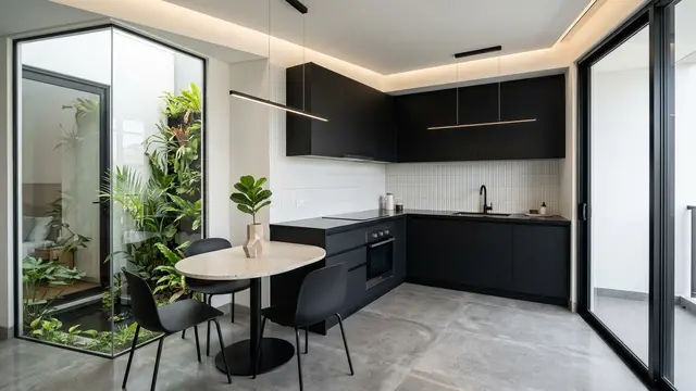 Desain Dapur Minimalis Tanpa Sekat (AI Generated)