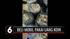 Viral, seorang warga di Makassar, Sulawesi Selatan, membeli sebuah mobil seharga Rp 270 juta menggunakan uang koin dan recehan kertas.