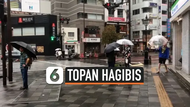 Topan Hagibis menerjang sejumlah kawasan di Jepang hari Sabtu (12/10). Topan ini dikategorikan sebagai topan sangat kuat yang membawa hujan lebat dan angin kencang.