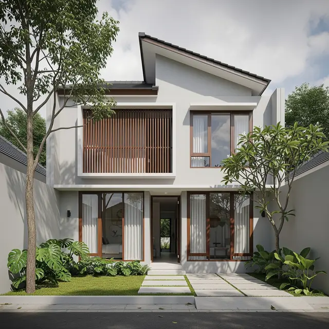 9 Model Rumah Gaya Minimalis 2 Lantai Tipe 45, Hunian Modern Keluarga Muda