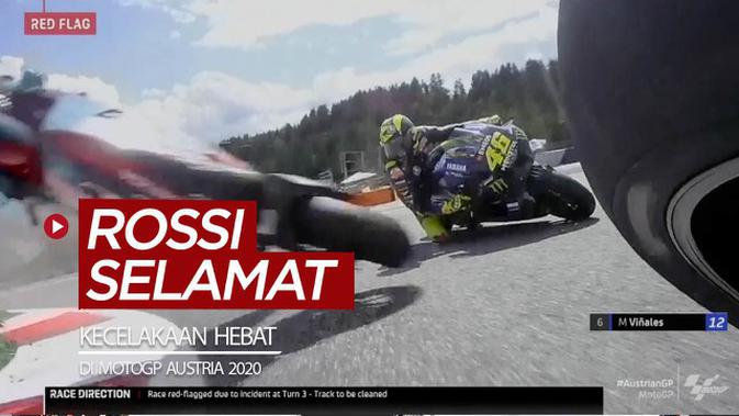Video Momen Valentino Rossi Selamat Dari Kecelakaan Hebat Di Motogp Austria Motogp Bola Com