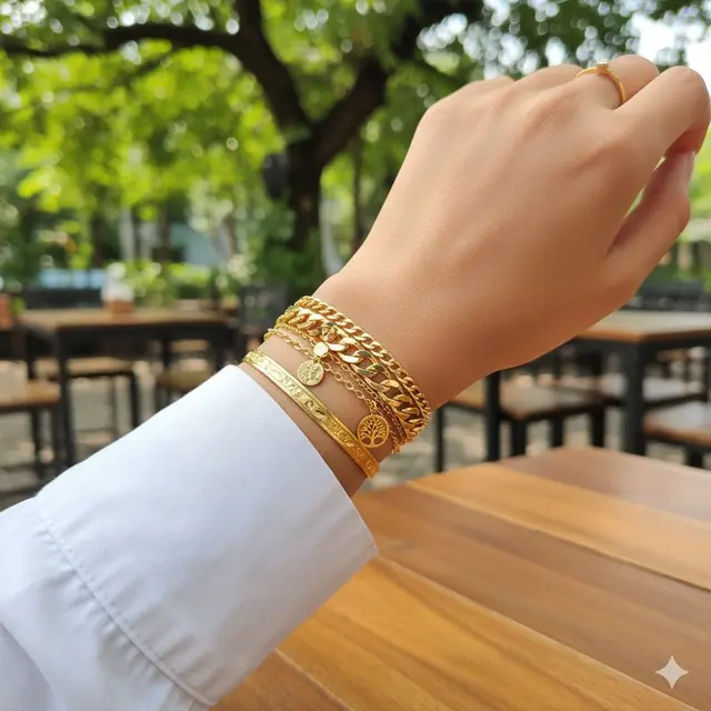 Figaro Gold Plated Panjang 22 Inci