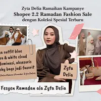 Tren fashion Ramadan ala Zyta Delia di Kampanye Shopee 2.2 Ramadan Fashion Sale. (c) Istimewa