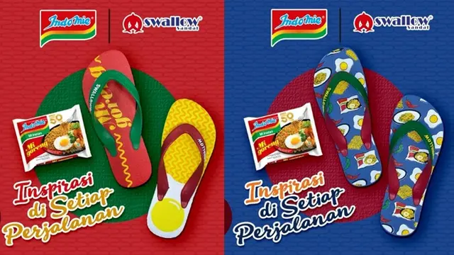 Uniknya Kolaborasi Sandal Jepit Indomie x Swallow, Berapa Harganya?