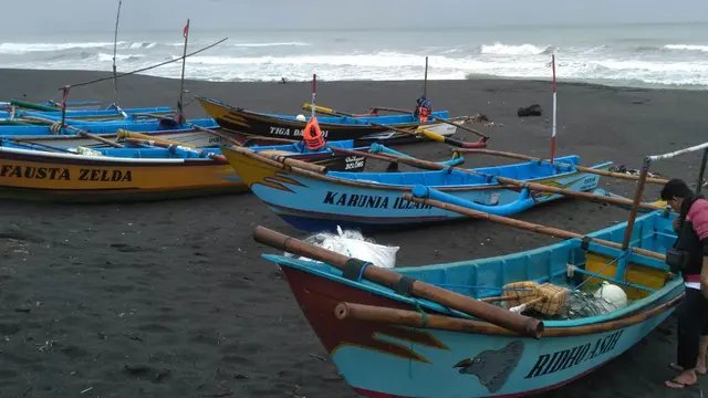 Perahu nelayan parkir