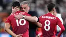 Gagal di turnamen Piala Carabao, Piala FA, lalu kalah di final Liga Eropa dan masih berada di papan bawah klasemen Liga Inggris otomatis menjadi musim terburuk dalam sejarah Manchester United. (CESAR MANSO/AFP)