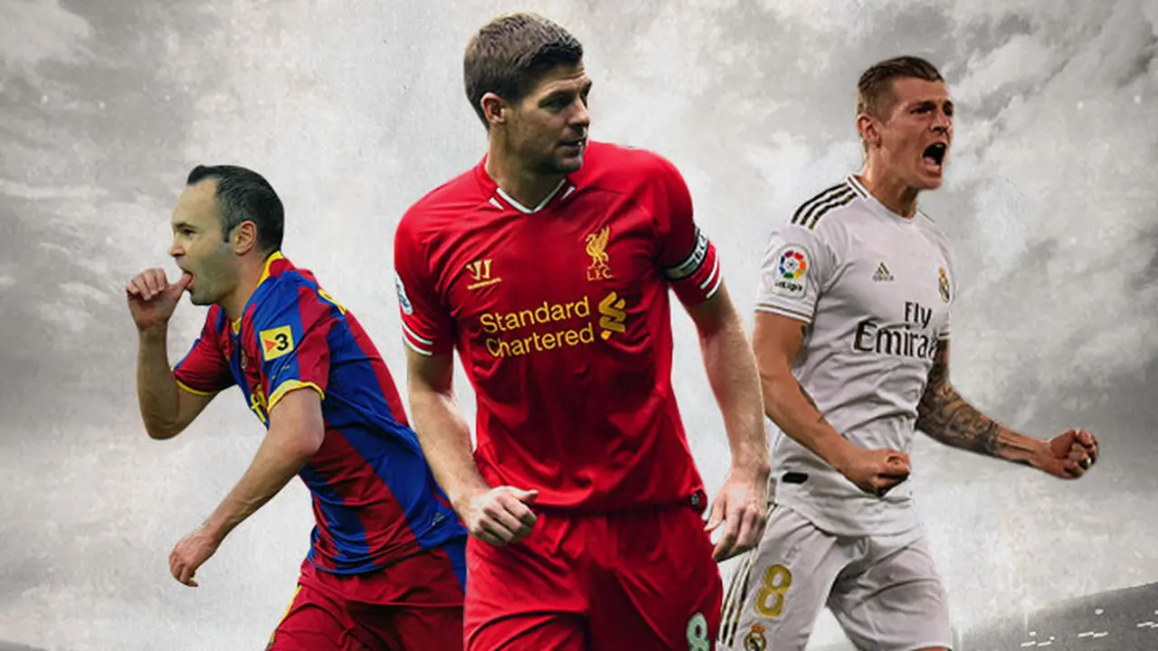 Ilustrasi Pemain - Andres Iniesta, Steven Gerrard, Toni Kroos