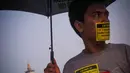 Di depan Istana Negara, massa menuntut agar dalang pembunuhan Munir segera diadili, Jakarta, (4/9/14). (Liputan6.com/Faizal Fanani)