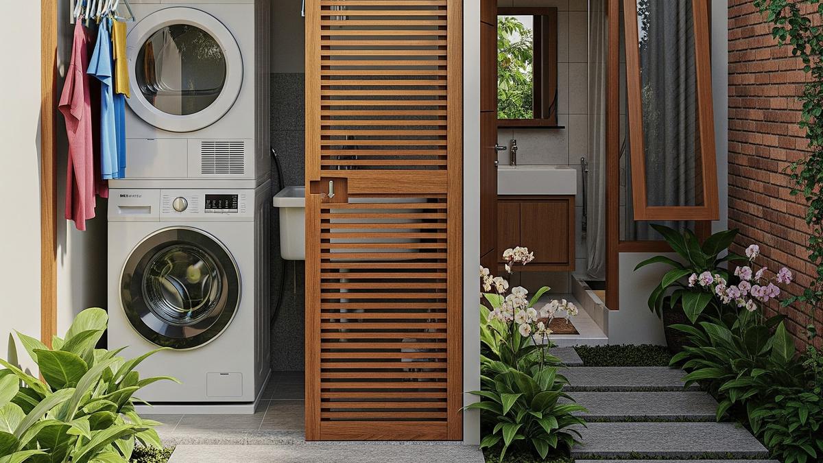 9 Desain Rumah Kecil dengan Area Cuci Jemur Tersembunyi, Solusi Hunian Minimalis