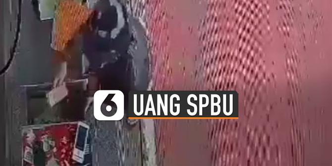 VIDEO: Nekat, Aksi Pria Curi Uang SPBU Terekam Kamera CCTV