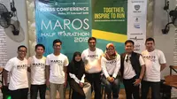 Sesi konferensi pers Maros Half Marathon 2019 di di Kafe Kulo Grand Mall Maros, Rabu (27/2/2019). (Bola.com/Abdi Satria)