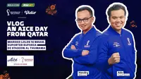 Cover untuk thumbnail video Vlog an Aice Day from Qatar yang&nbsp;menampilkan suporter euforia di Stadion Al Thumama setelah Maroko lolos 16 besar Piala Dunia 2022.