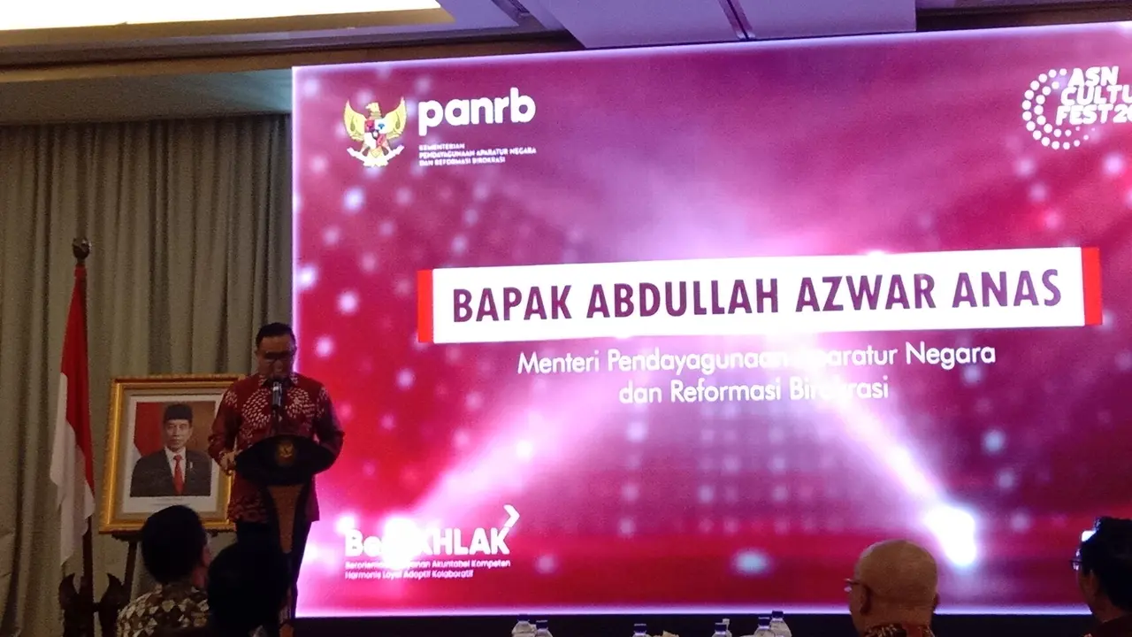 Menteri Pendayagunaan Apatur Negara dan Reformasi Birokrasi (Menpan RB), Abdullah Azwar Anas dalam Closing Ceremony ASN Culture Fest 2023 di The Westin Jakarta, Rabu (25/1/2023).