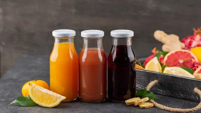 illustrasi makanan dan minuman kemasan