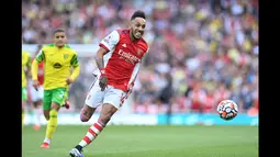 Gol Aubameyang tersebut membawa Arsenal keluar dari penderitaannya. Pasalnya, The Gunners menelan tiga kekalahan beruntun pada awal Liga Inggris musim ini. (Foto: AFP/Daniel Leal-Olivas)