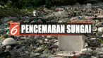 Sampah-sampah di Kali Bahagia, Bekasi, mulai dibersihkan usai menumpuk selama enam bulan.