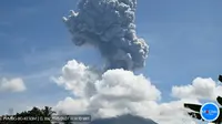 Gunung Ibu kembali erupsi dahsyat pada Selasa (7/1/2025), pukul 11.12 WIT. (Liputan6.com/ Dok PVMBG)