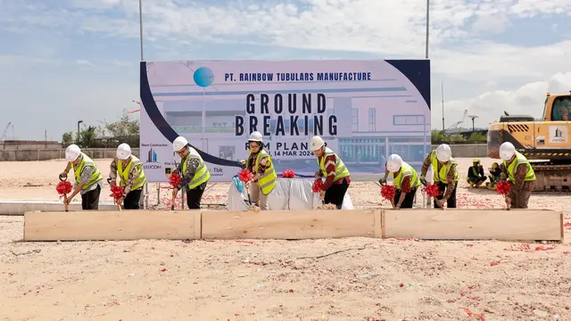 PT Sunindo Pratama Tbk (SUNI IJ) ] resmi memulai pembangunan plant 2 PT Rainbow Tubulars Manufacture (RTM) di Batam. (Foto: Sunindo Pratama)