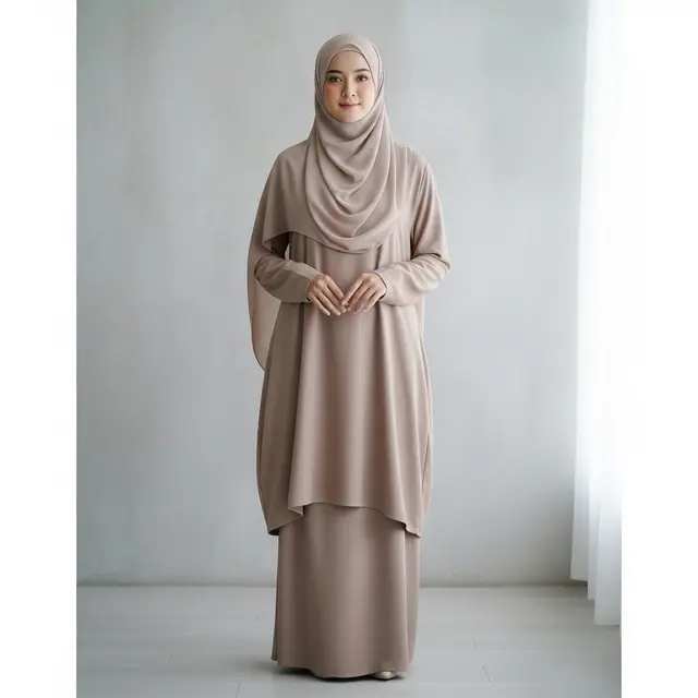 9 Model Gamis Polos ala Baju Kurung Malaysia, Anggun Kesederhanaan dan Tradisi