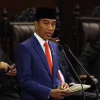 Presiden Joko Widodo menyampaikan pidatonya dalam Sidang Paripurna di Gedung DPR, Jakarta, Jumat (16/8/2019). Nantinya DPR akan membahas RAPBN 2020 untuk selanjutnya disahkan menjadi UU. (Liputan6.com/JohanTallo)