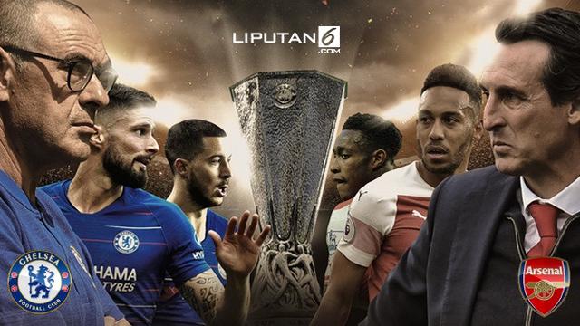 Banner Infografis Final Liga Europa 2018/2019, Chelsea Vs Arsenal