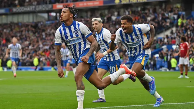 Foto: Gol Telat Joao Pedro Bawa Brighton Pemalukan MU di Liga Inggris