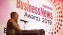 Menristek dan Kepala Badan Riset Inovasi Nasional Bambang Brodjonegoro memberi sambutan pada acara Indonesia BusinessNews Award 2019 di Jakarta, Rabu (6/11/2019). Sebanyak 37 perusahaan meraih penghargaan Indonesia BusinessNews Award 2019. (Liputan6.com/Faizal Fanani)