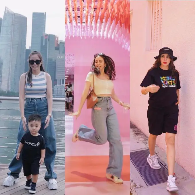 9 Potret Gaya Momo Geisha Liburan di Singapura, Semakin Menawan dengan Outfit Kekinian