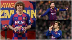 Kedatangan Antoine Griezmann dari Atletico Madrid membuat Lionel Messi tergeser dari pemain dengan release clause tertinggi di Barcelona. Berikut tujuh pemain Barcelona dengan nilai release clause tertinggi. (Kolase Foto dari AFP)