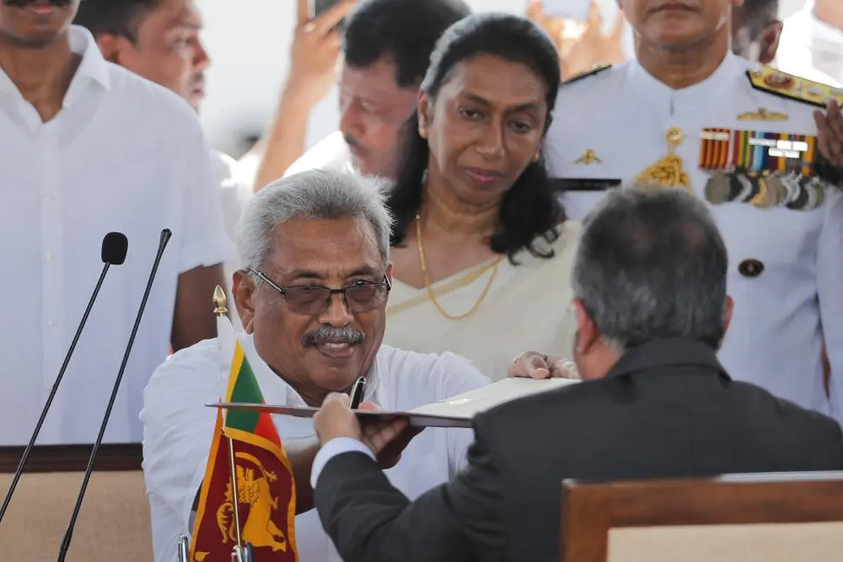 Presiden Sri Lanka Gotabaya Rajapaksa. (AP Photo/Eranga Jayawardena, File)