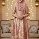 Gamis Batik Brokat Warna Rose Gold Ramadan 2026 (Image by Gemini AI)