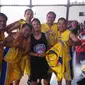 Tim basket Emtek di Sinarmas Land Journalist Basketball Tournament 2015 (Thomas/Liputan6.com)