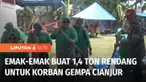 Bantuan untuk korban gempa di Cianjur, terus mengalir. Di Dharmasraya, Sumatera Barat, emak-emak memasak rendang sebanyak 1,4 ton untuk dikirim ke korban gempa di Cianjur. Sedangkan di Brebes, siswa SMA mengirim ribuan butir telur asin.