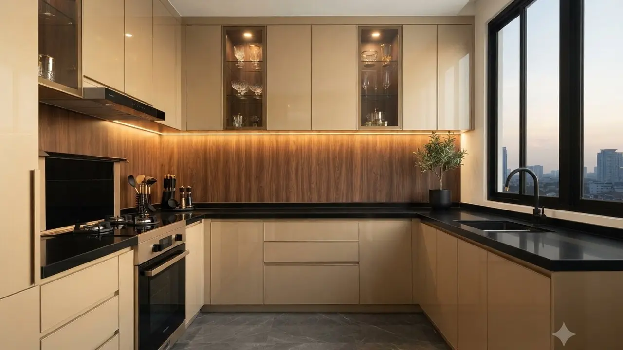 Kombinasi Warna Kitchen Set dan Backsplash yang Elegan