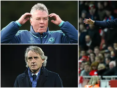 Berikut ini Roberto Mancini dan 4 calon suksesor Claudio Ranieri di Leicester. (AP-EPA)