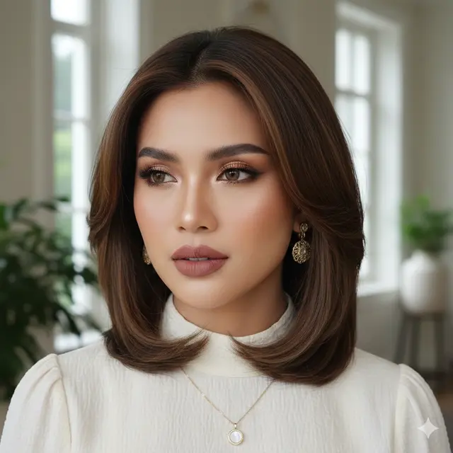 Model Rambut Wanita Dagu Panjang (Foto: Gemini AI)