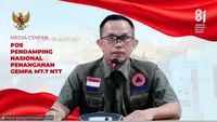 Deputi Bidang Pencegahan BNPB Abdul Muhari saat konferensi pers secara daring. (Foto: Tangkapan Layar Konferensi Pers)