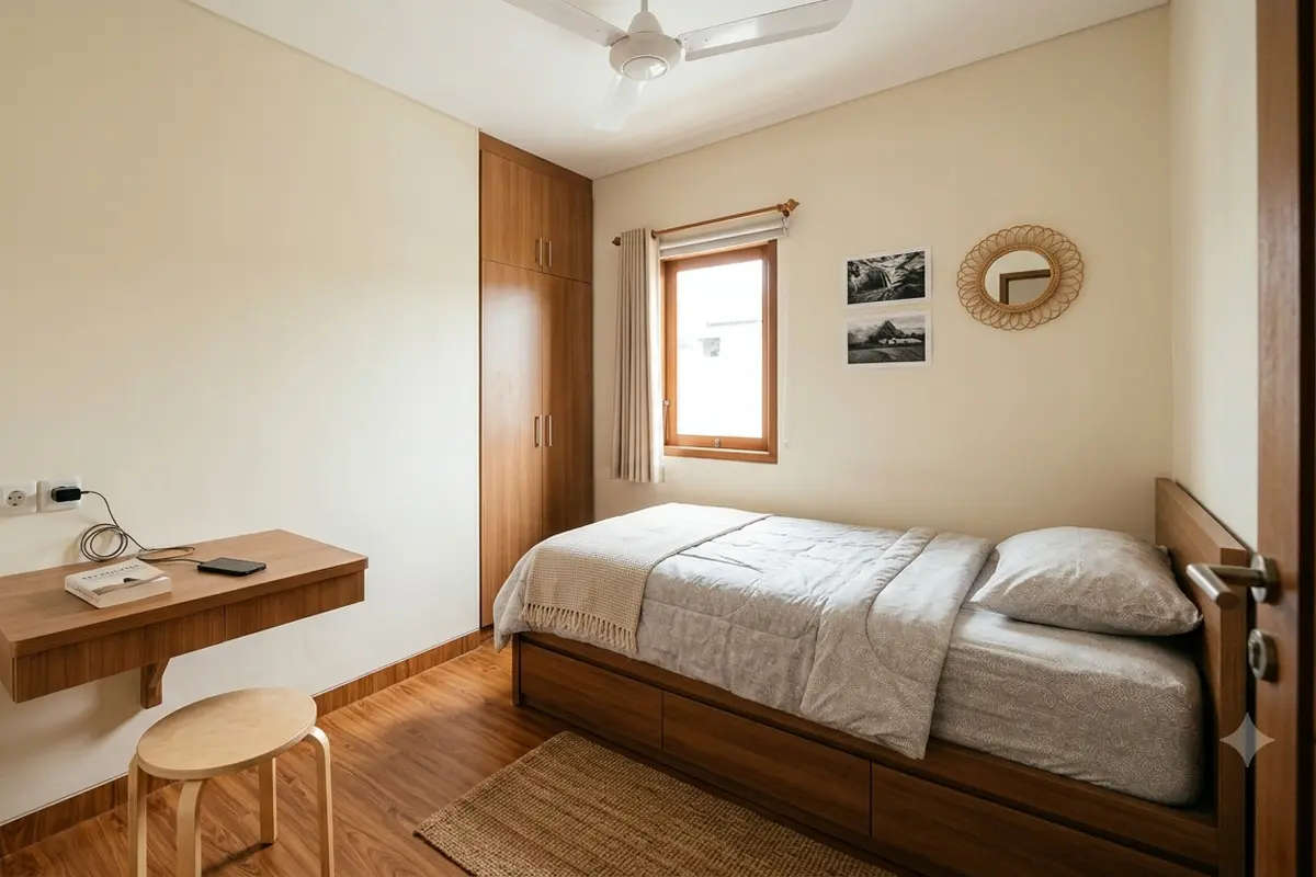 Desain Kamar Tidur 2x3 Meter agar Tetap Nyaman untuk Orang Dewasa