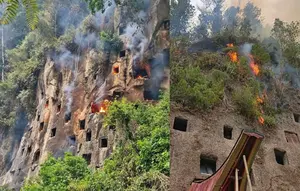 Karhutla Toraja Utara Hanguskan Pemakaman Tradisional, Diduga Sengaja Dibakar