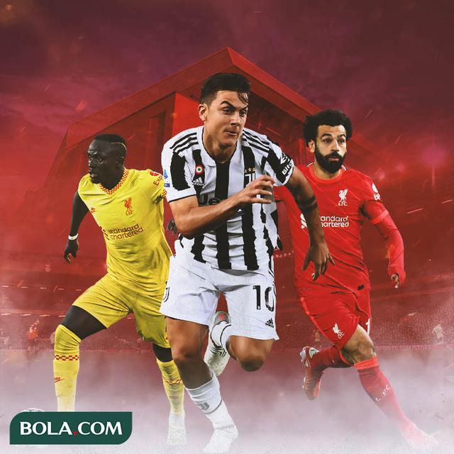 Ilustrasi - Sadio Mane, Paulo Dybala, Mohamed Salah