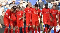 Para pemain Liverpool selebrasi gol ke gawang Chelsea (Reuters)