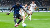 Pemain Inter Milan, Marcus Thuram, mencetak gol ke gawang Torino pada laga pekan perdana liga Italia di Stadion Giuseppe Meazza, Selasa (26/8/2025) dini hari WIB. (AP Photo/Luca Bruno)