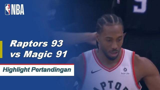 Kawhi Leonard mencetak 18 poin dan Danny Green memakukan jumper turnaround pemenang pertandingan saat Raptors mengalahkan Magic, 93-91.
