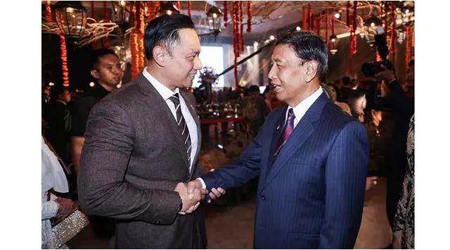 6 Potret pejabat hadiri resepsi pernikahan putri Andika Perkasa, Agus Yudhoyono tanpa didampingi istri