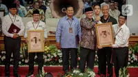 Ganjar Pranowo dan Mahfud Md diusung oleh Partai Demokrasi Indonesia Perjuangan (PDIP), Partai Persatuan Pembangunan (PPP), Partai Persatuan Indonesia (Perindo), dan Partai Hati Nurani Rakyat (Hanura). (Liputan6.com/Faizal Fanani)