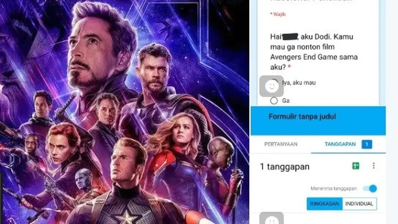 ajak nonton avengers lewat kuisioner
